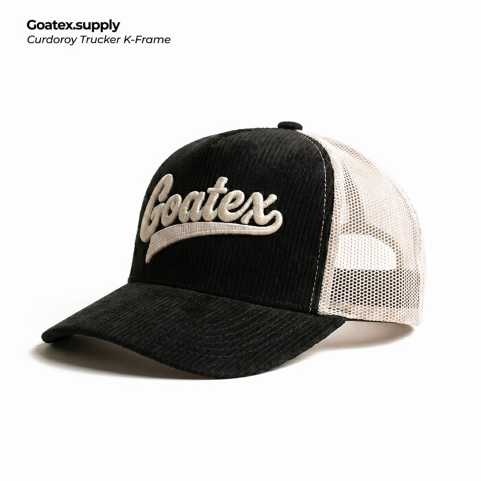 Goatex Supply -  Black Swoosh Curdoroy Trucker